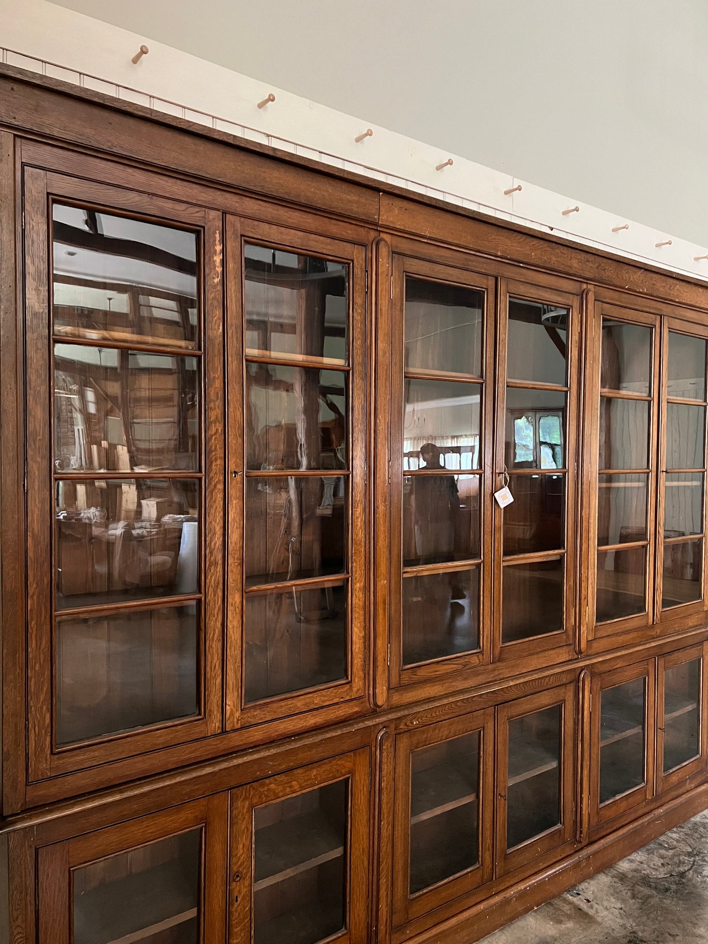 English Oak Glazed Bookcase