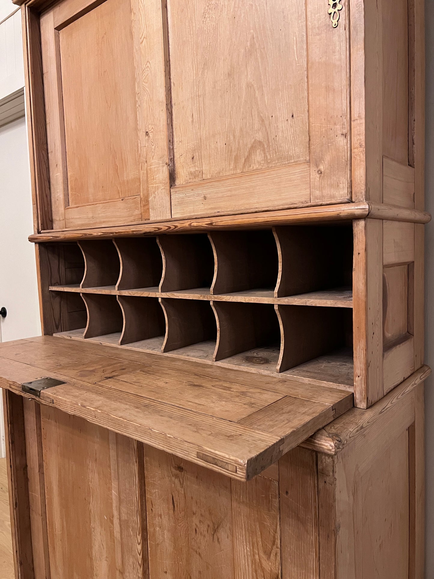 English Pine Secretary Desk
