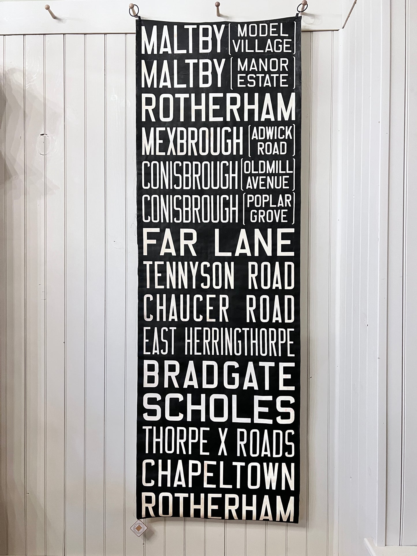 English Bus Scroll Tapestry