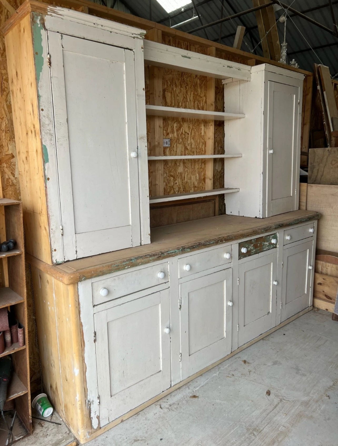 8ft Pine Scullery Cupboard