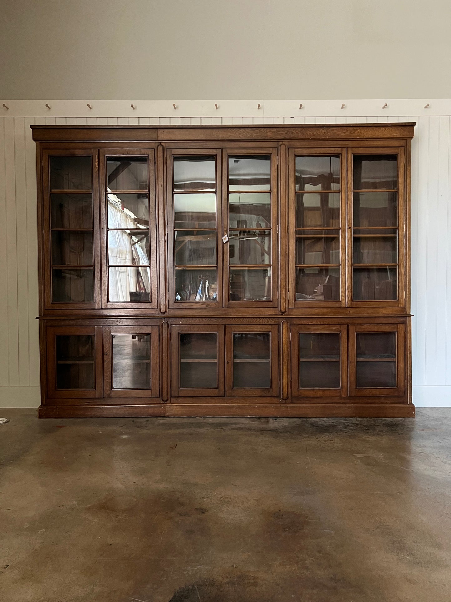 English Oak Glazed Bookcase