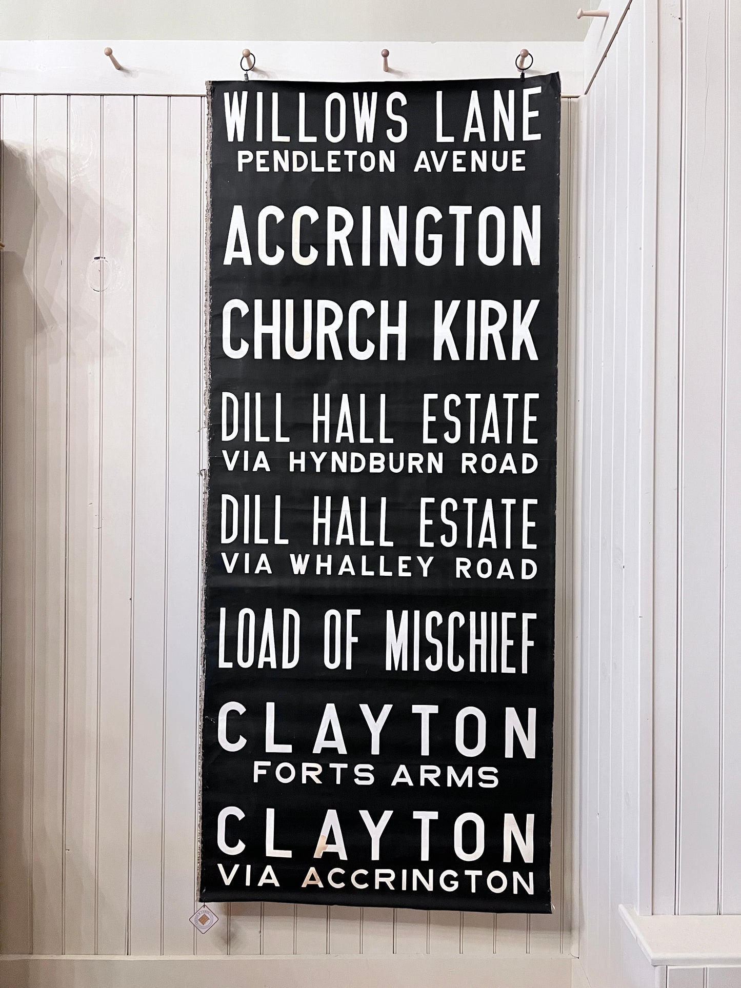 English Bus Scroll Tapestry
