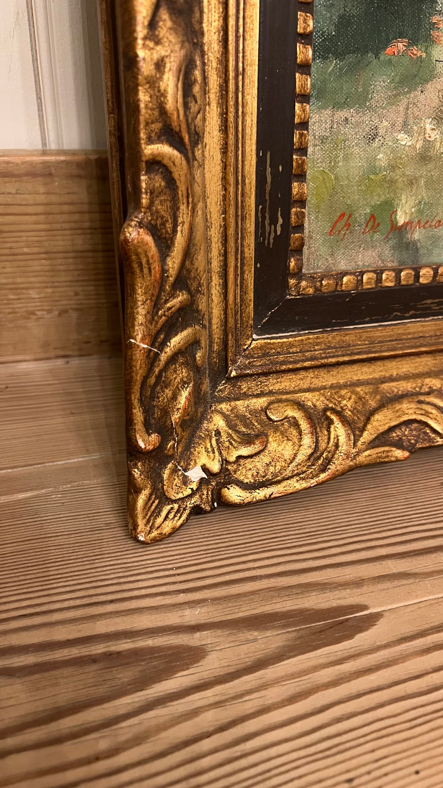 Tree Lined Meadow - Oil on Canvas