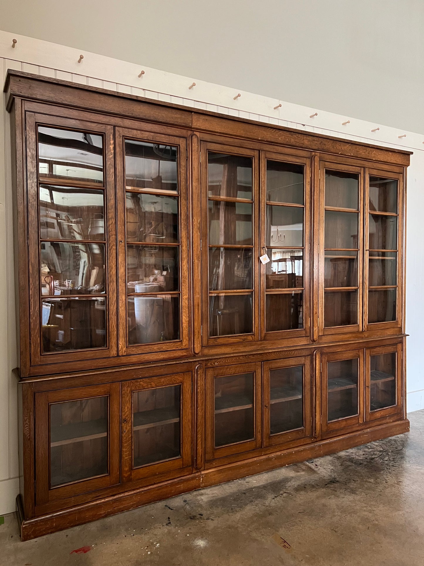 English Oak Glazed Bookcase