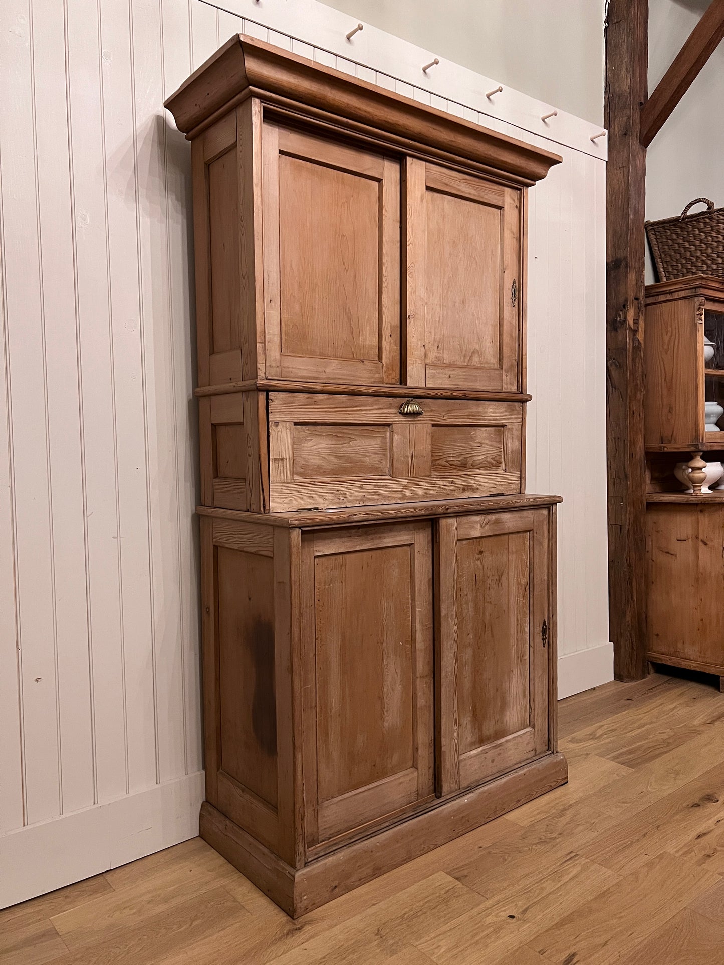 English Pine Secretary Desk