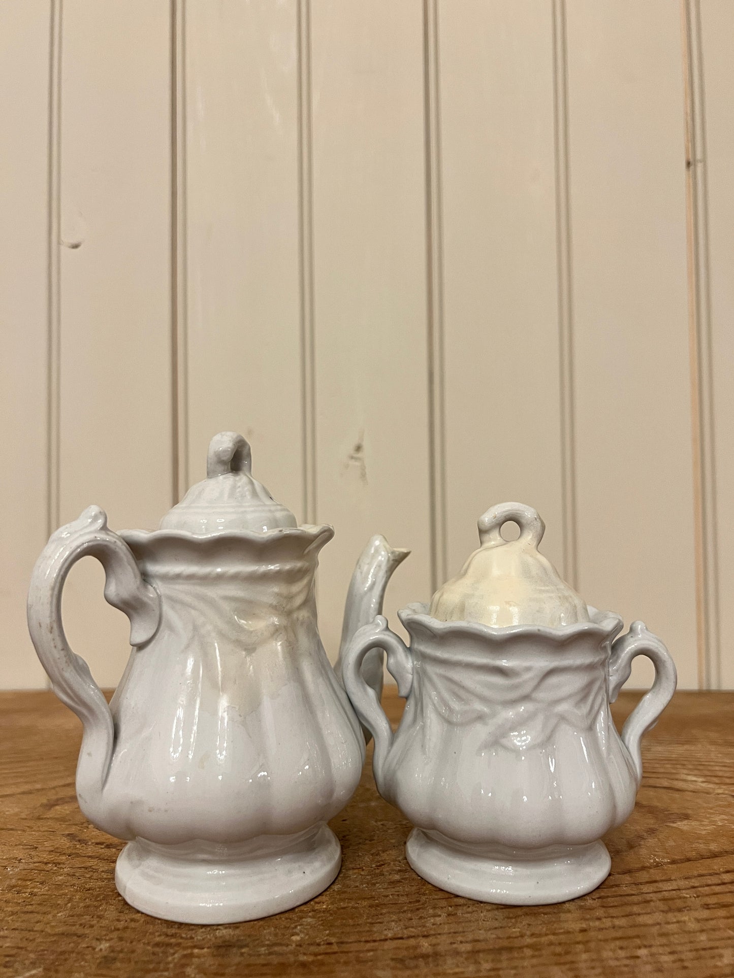 Elsmore & Forster Miniature Wheat Coffee Pot & Sugar Bowl