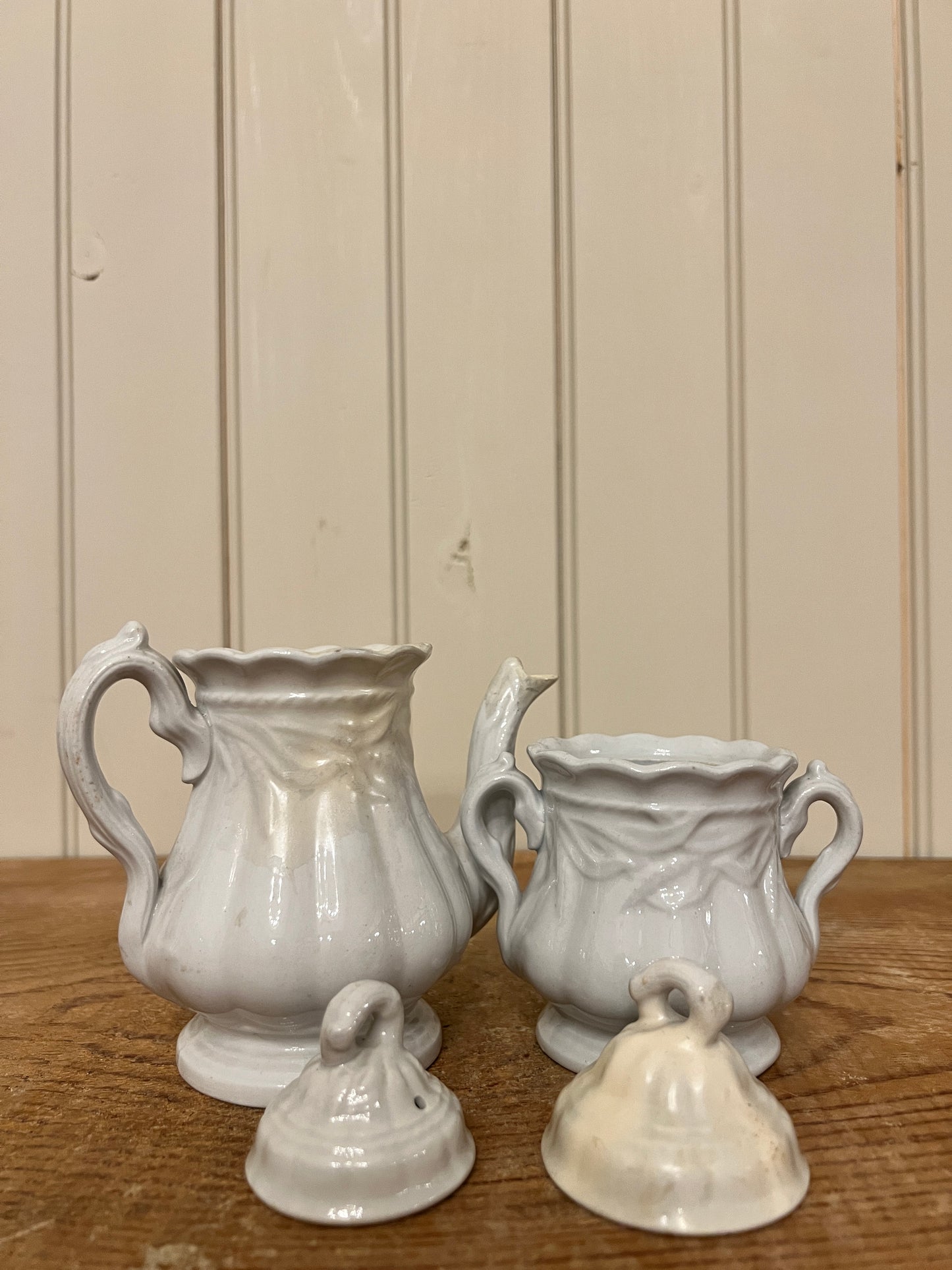 Elsmore & Forster Miniature Wheat Coffee Pot & Sugar Bowl