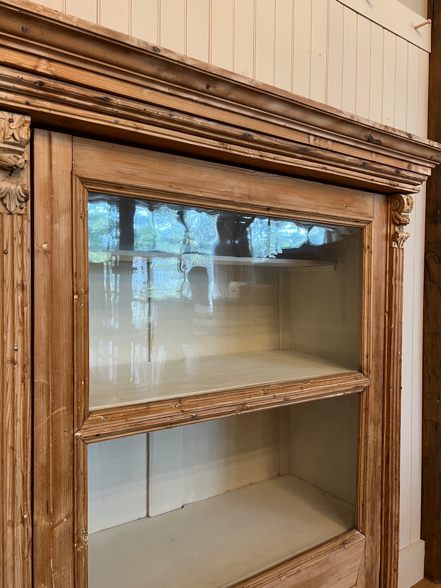One Piece French Pine Hutch