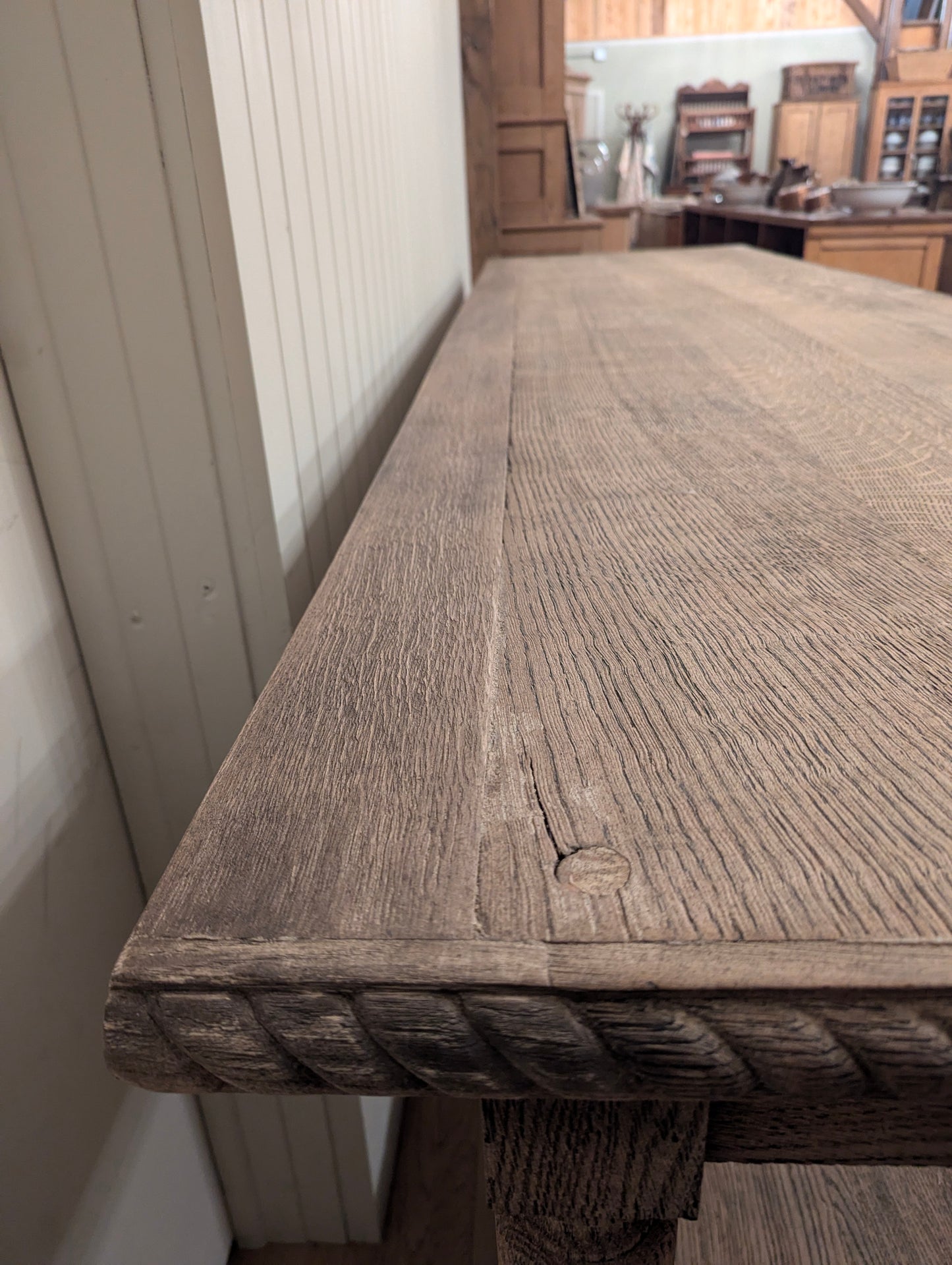Scrubbed Oak Belgian Drapers Table 1