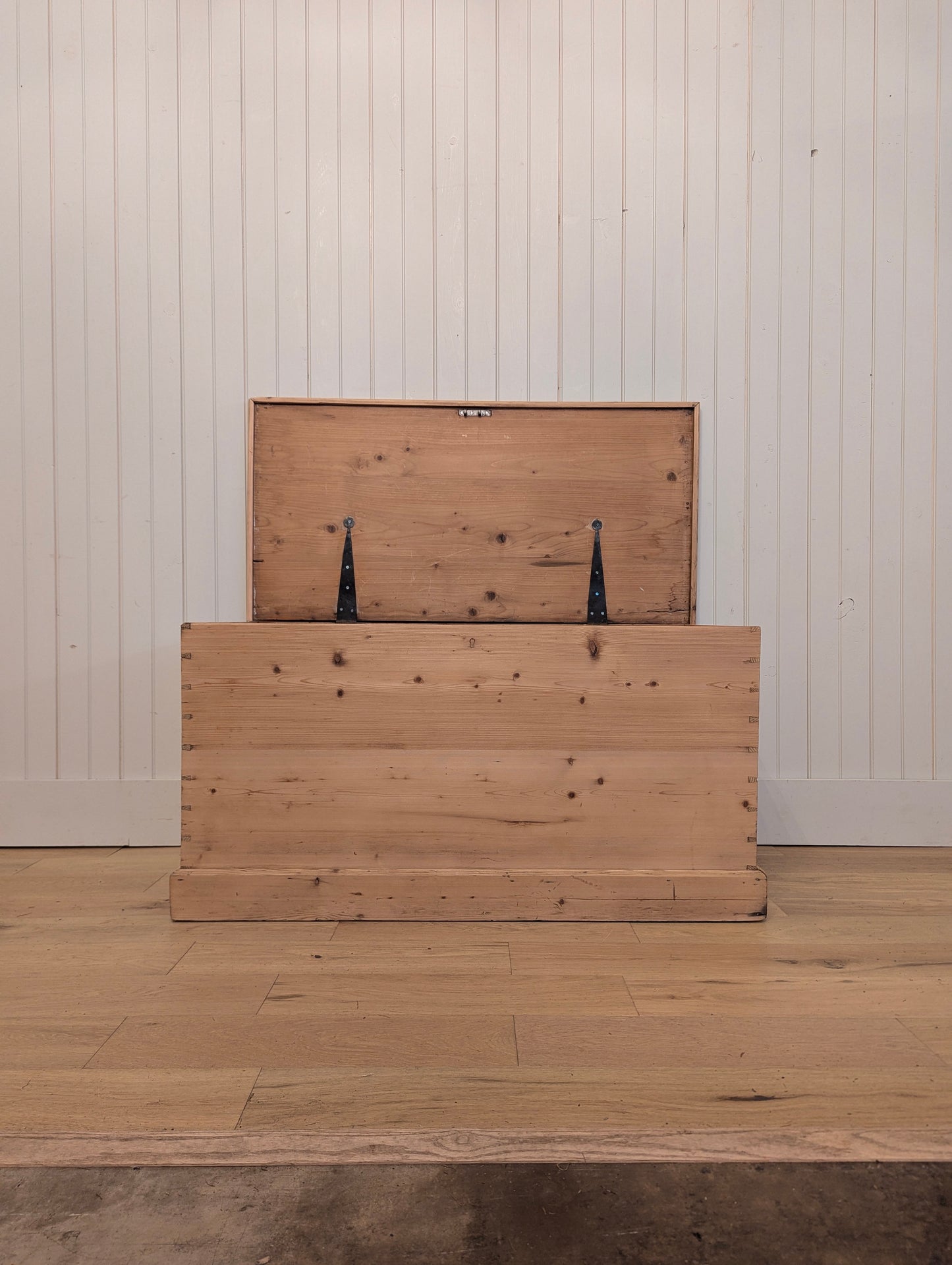 Large Stripped Pine Blanket Box