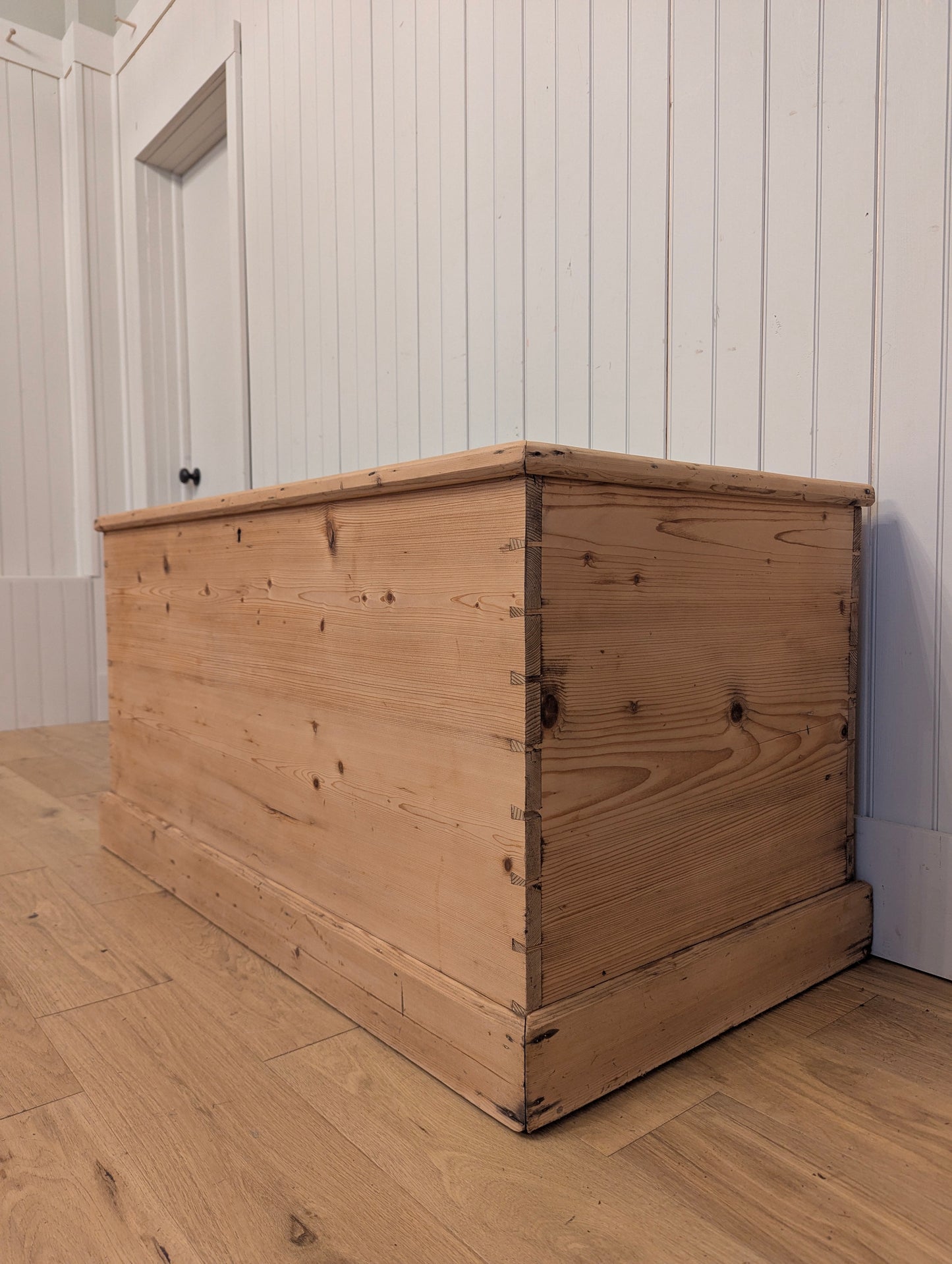 Large Stripped Pine Blanket Box