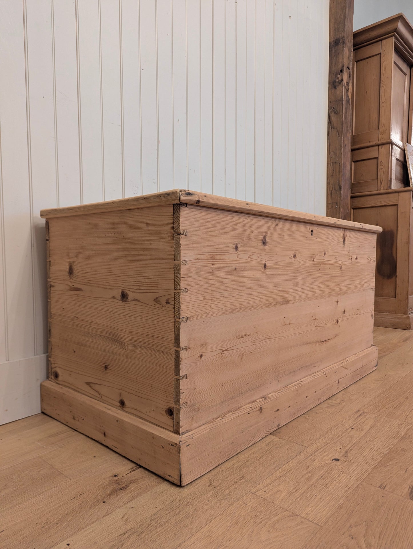 Large Stripped Pine Blanket Box
