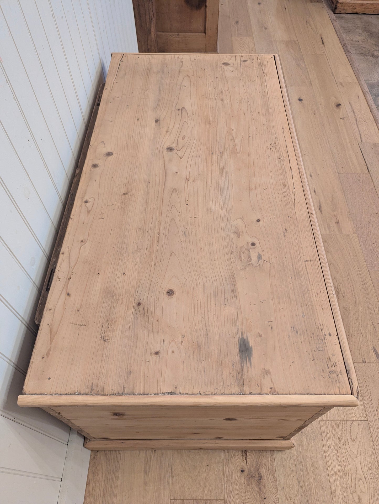 Large Stripped Pine Blanket Box