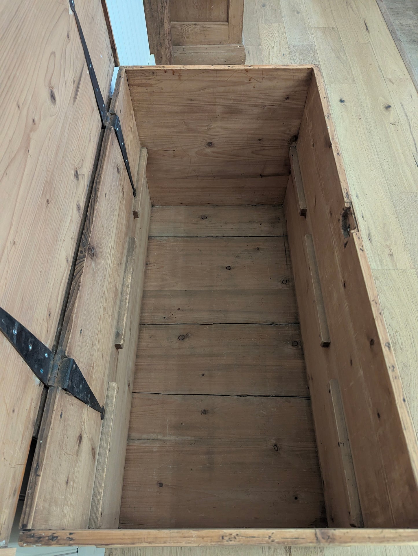 Large Stripped Pine Blanket Box