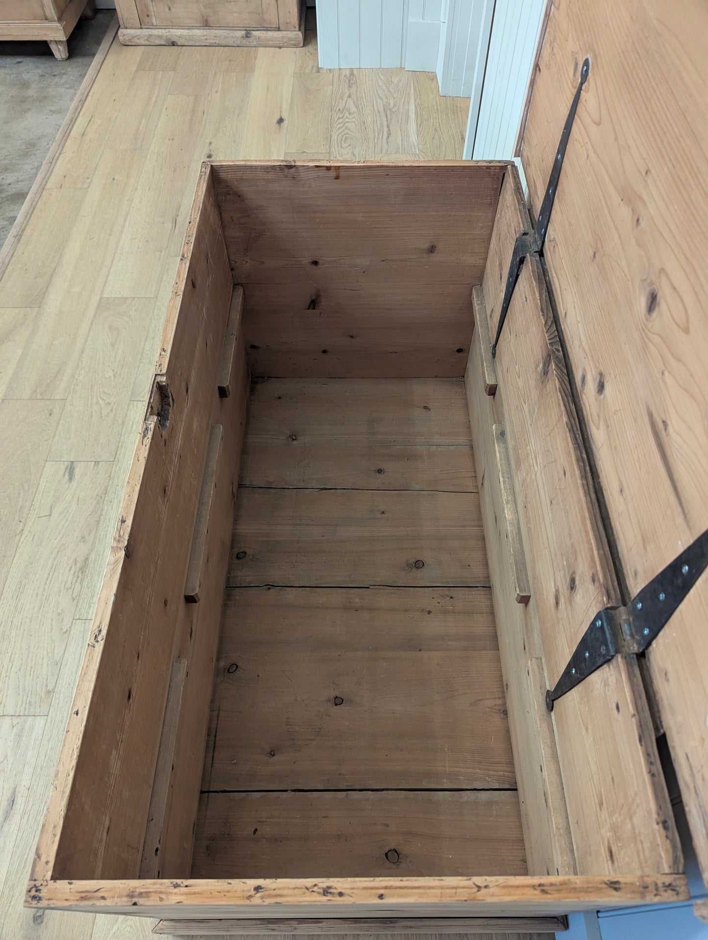 Large Stripped Pine Blanket Box