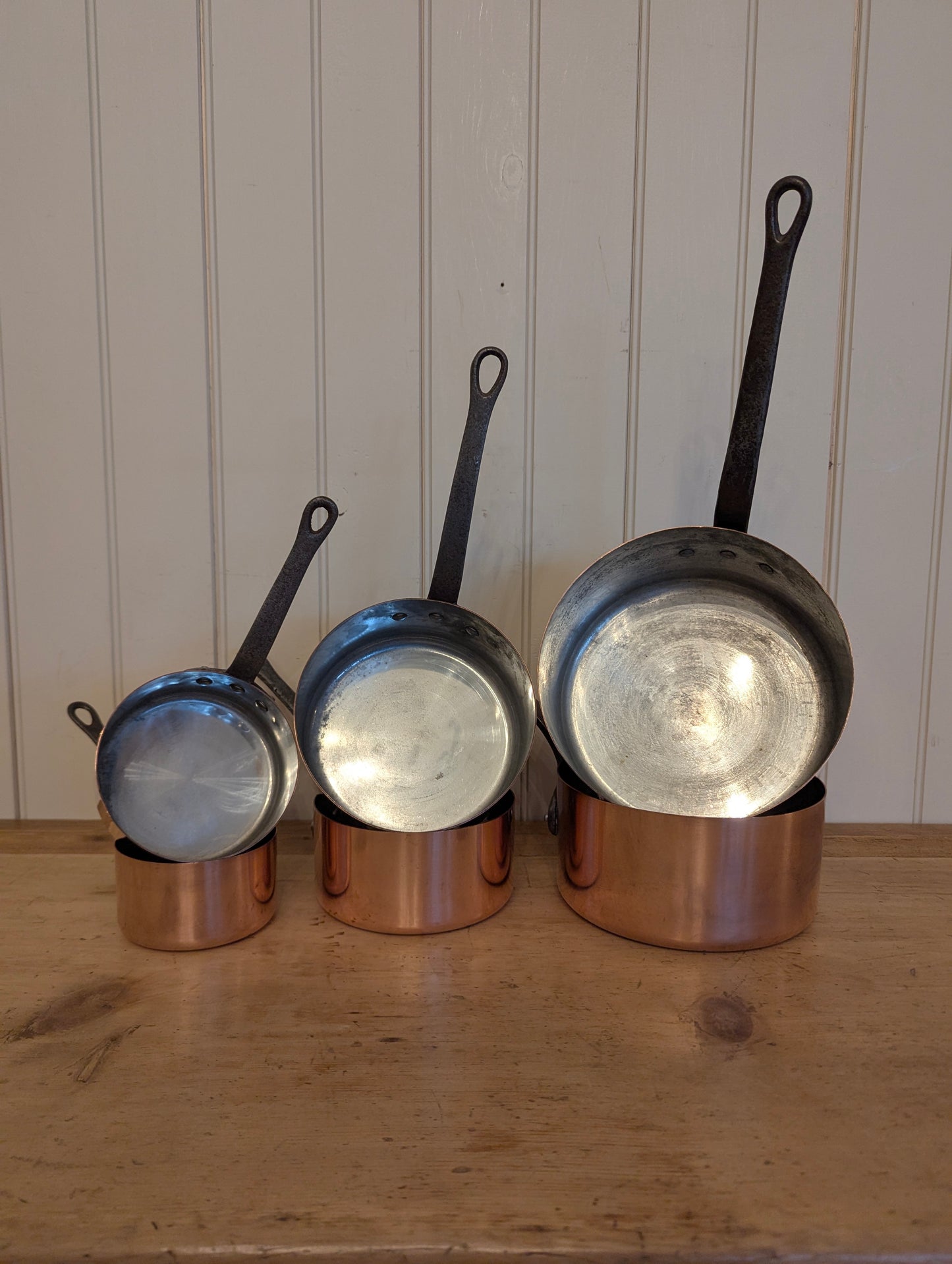 French Copper Pans (Set of 6)