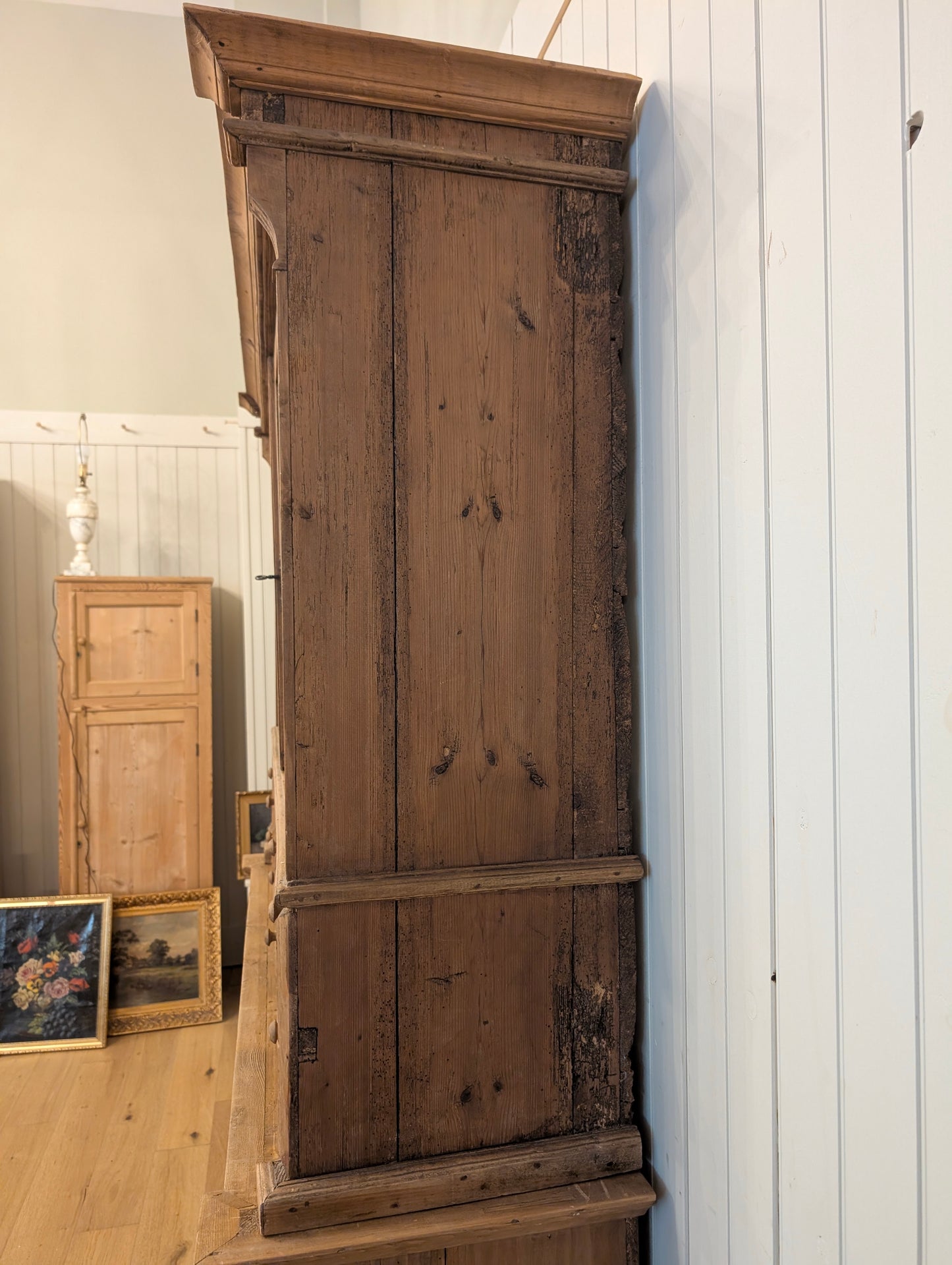 French Pine Glazed Hutch