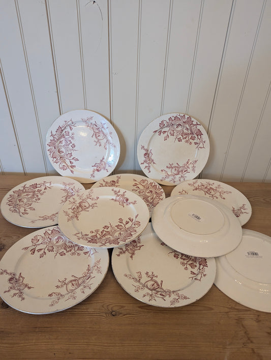 Red French Ironstone Plate