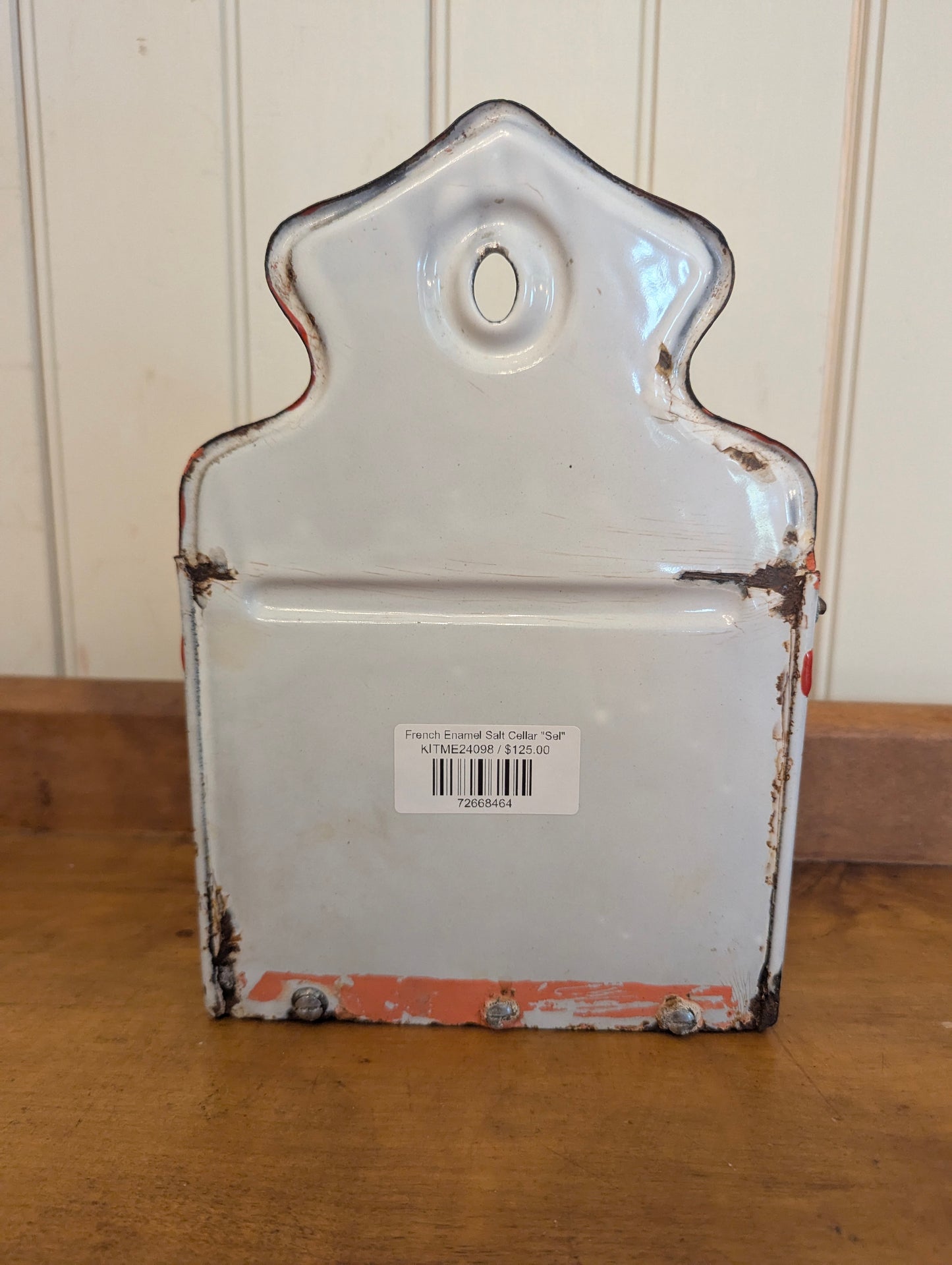 French Enamel Salt Cellar "Sel"