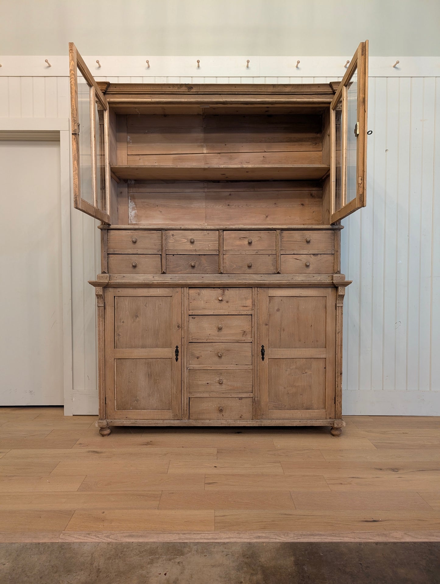 French Pine Glazed Hutch