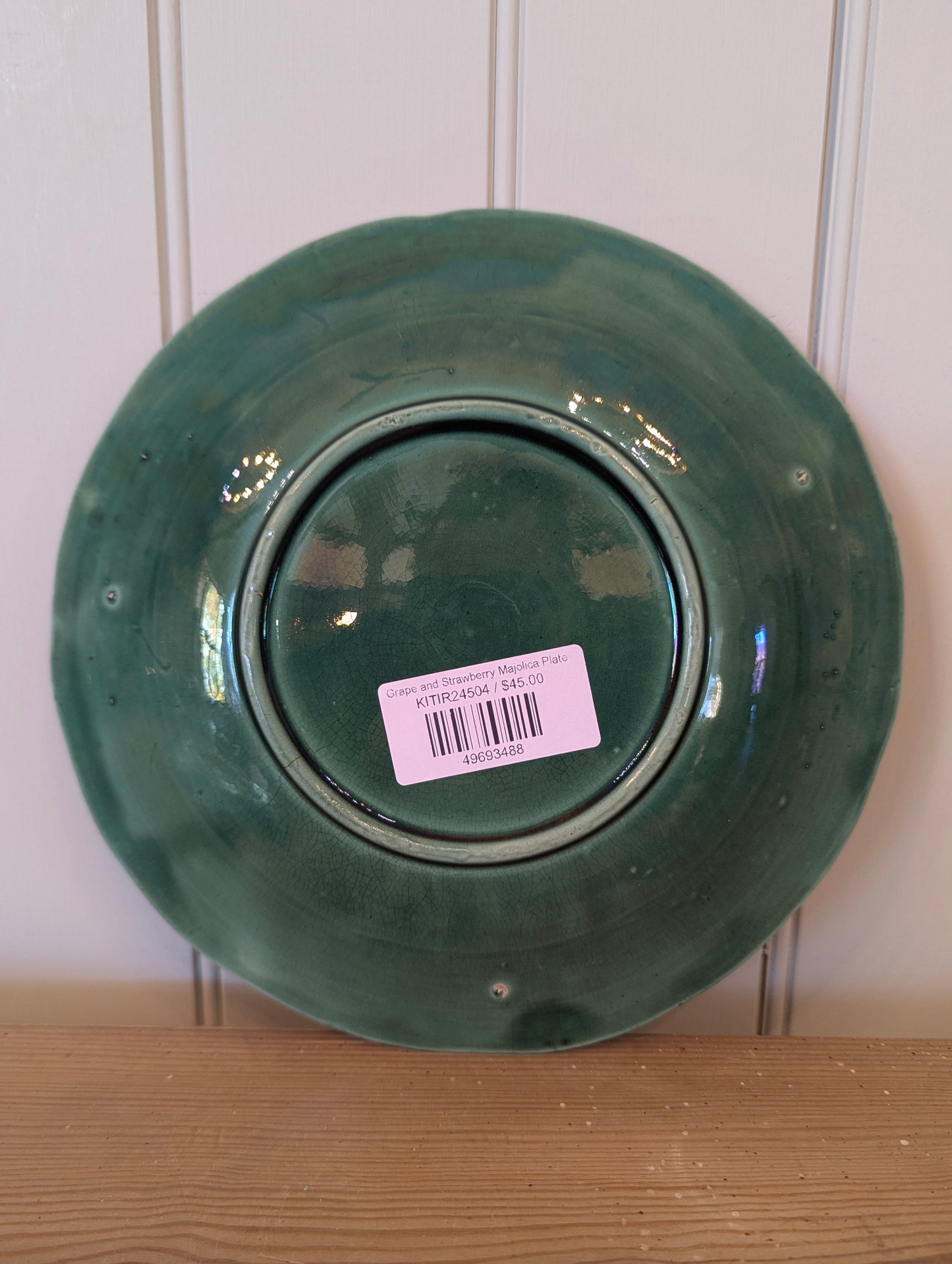 Grape and Strawberry Majolica Plate