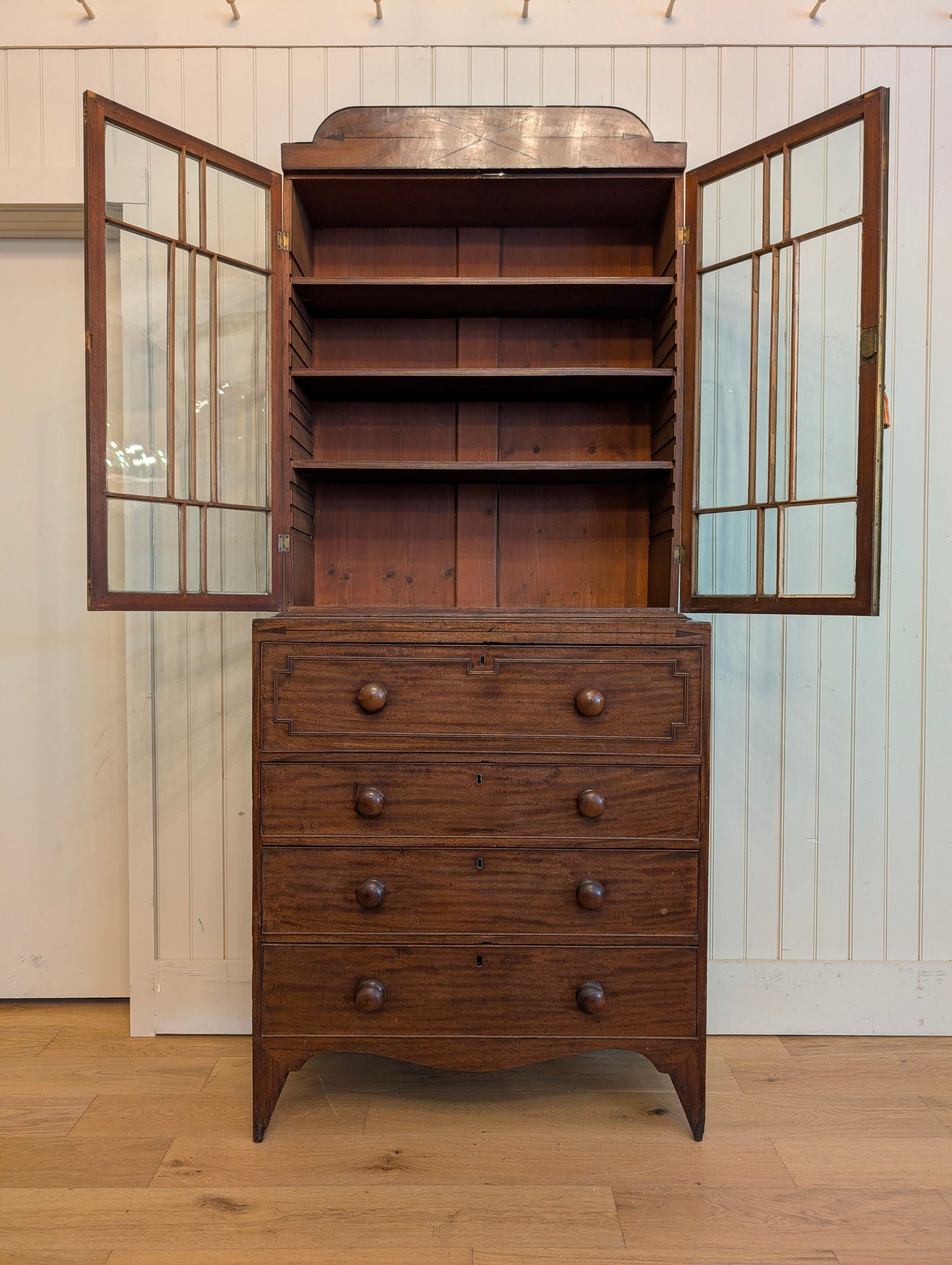 Mahogany Glass Door Secretaire