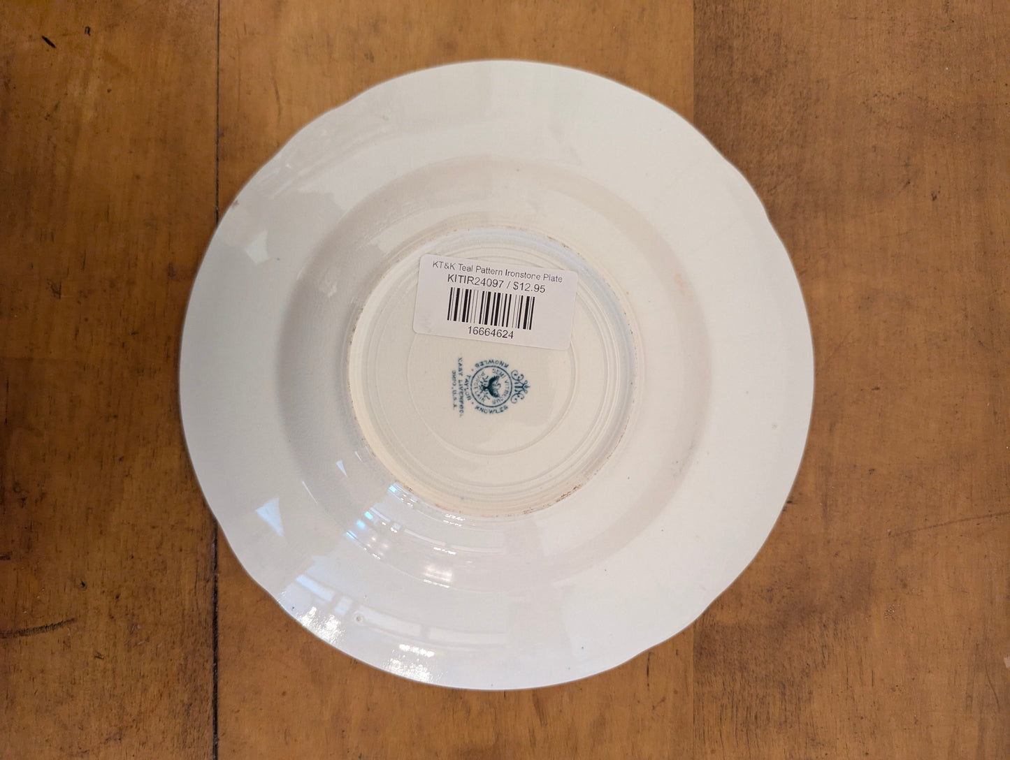 KT&K Teal Pattern Ironstone Plate