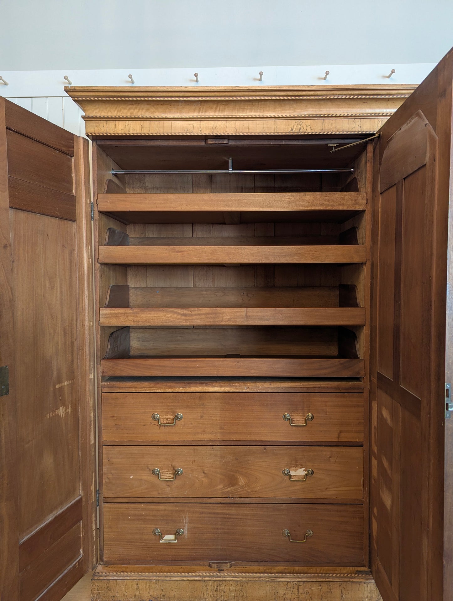 3 Door Walnut Knockdown Wardrobe