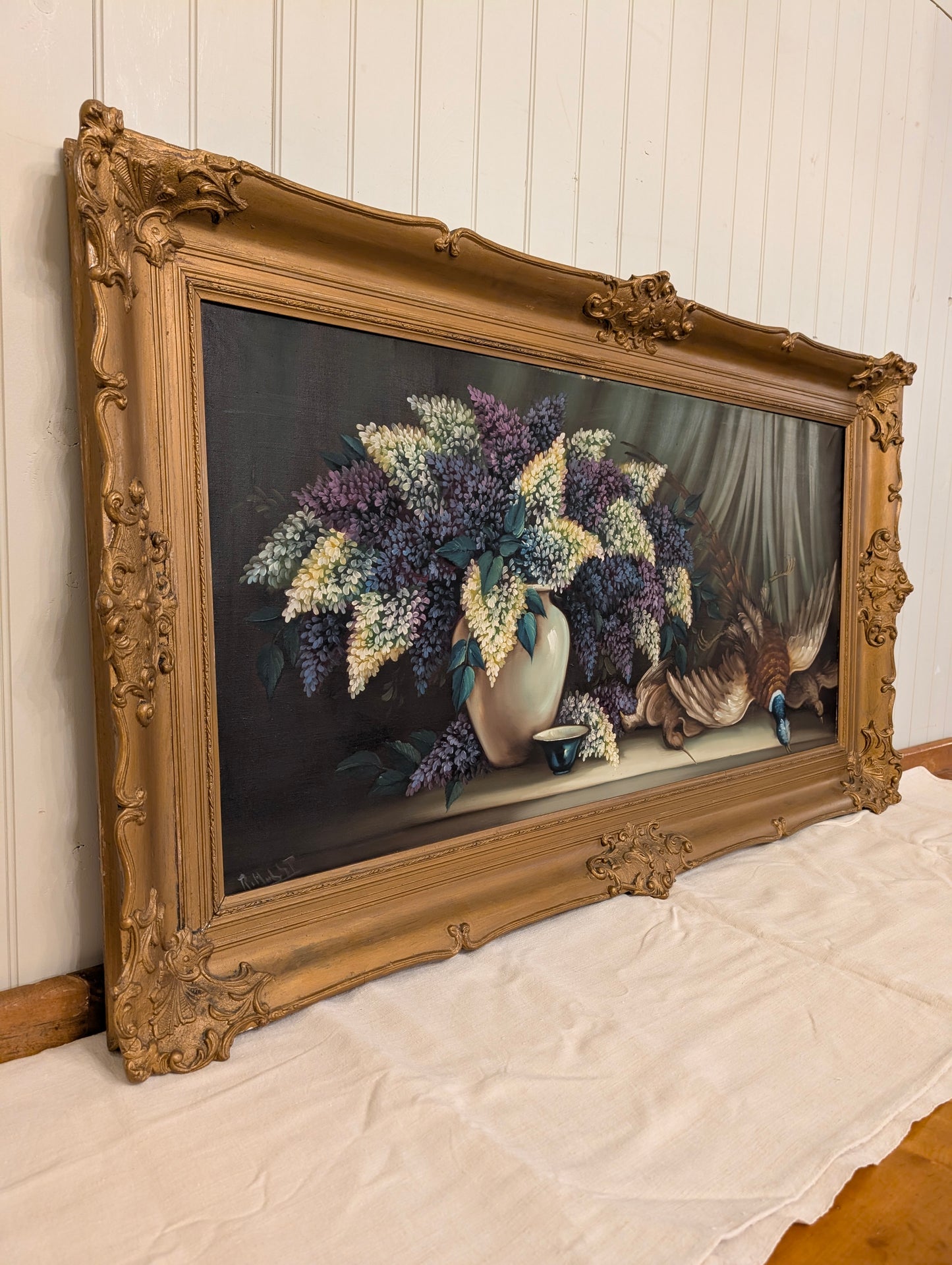 Pheasant and Lilac Oil Painting