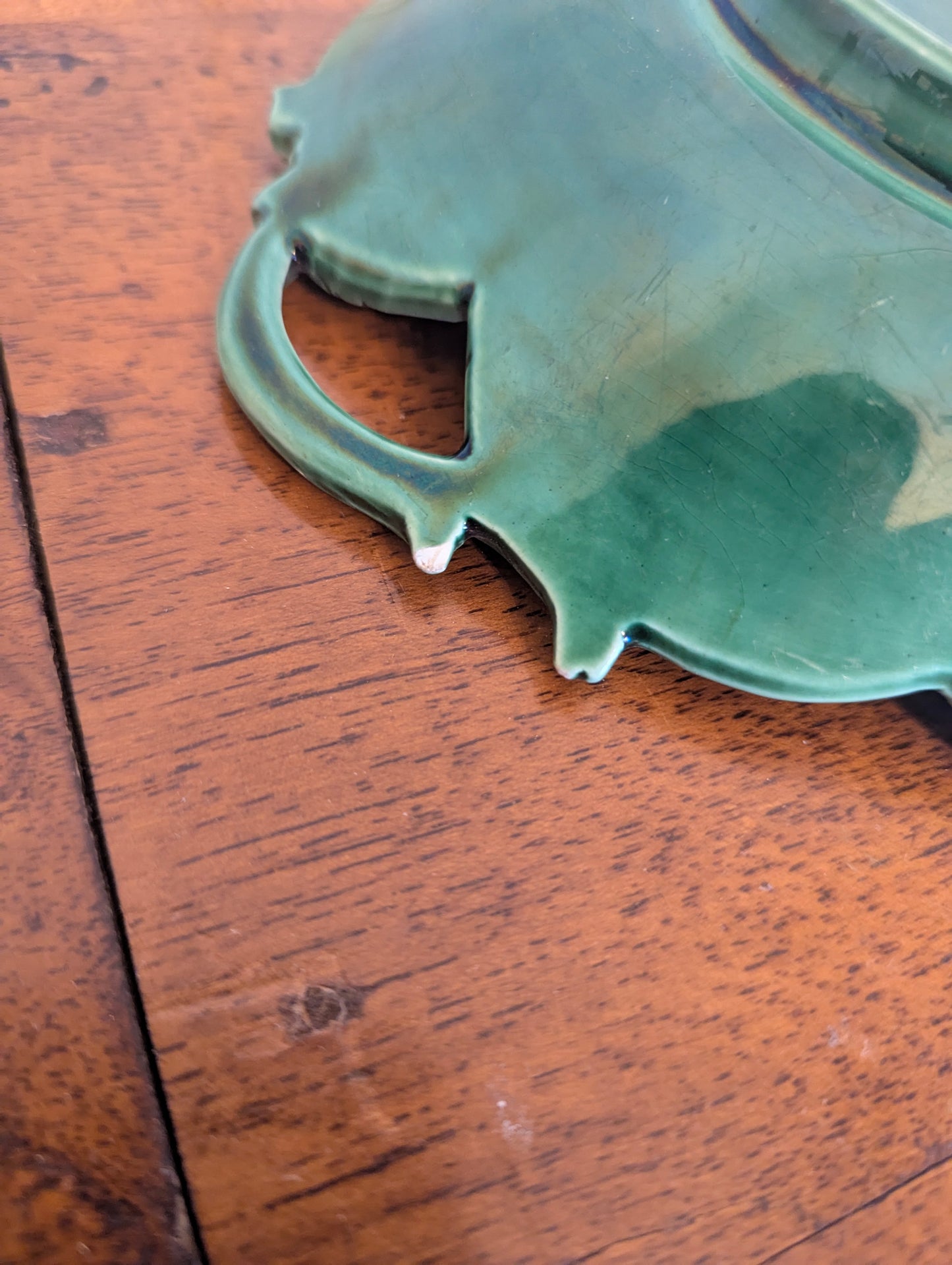 Majolica Grape Leaf Platter