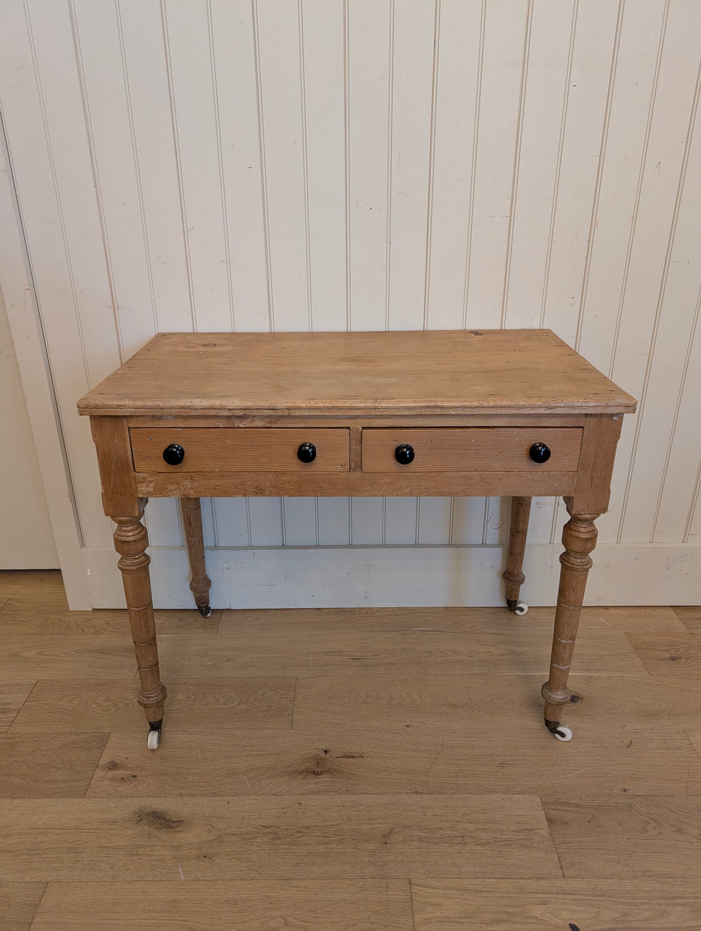 Double Drawer Pine Side Table