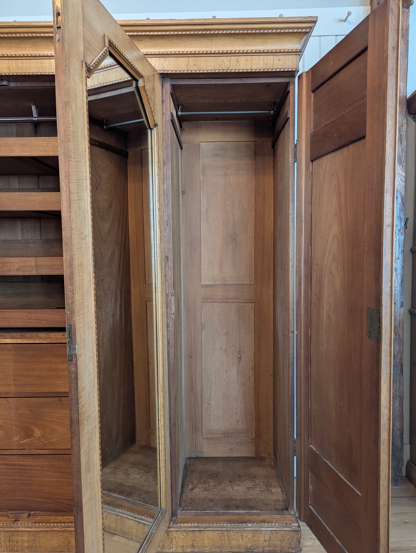 3 Door Walnut Knockdown Wardrobe