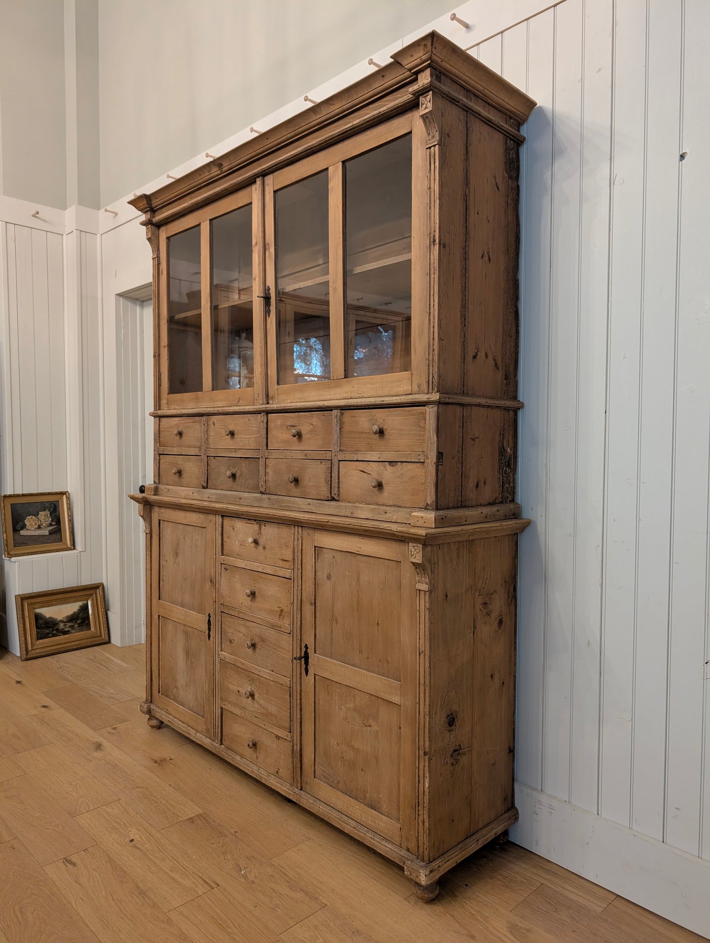 French Pine Glazed Hutch