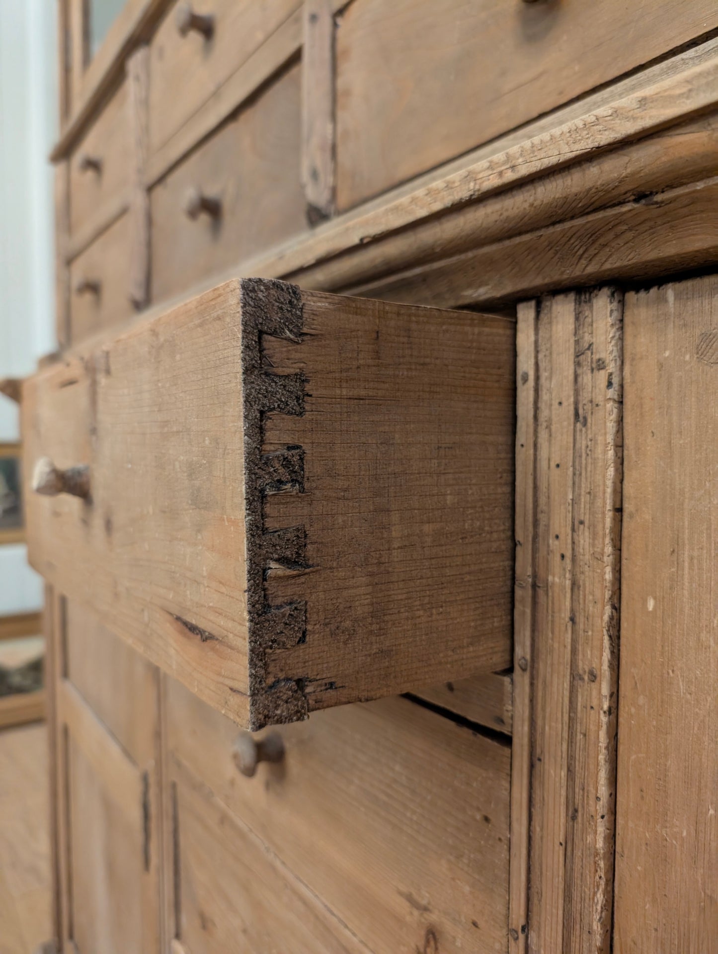 French Pine Glazed Hutch