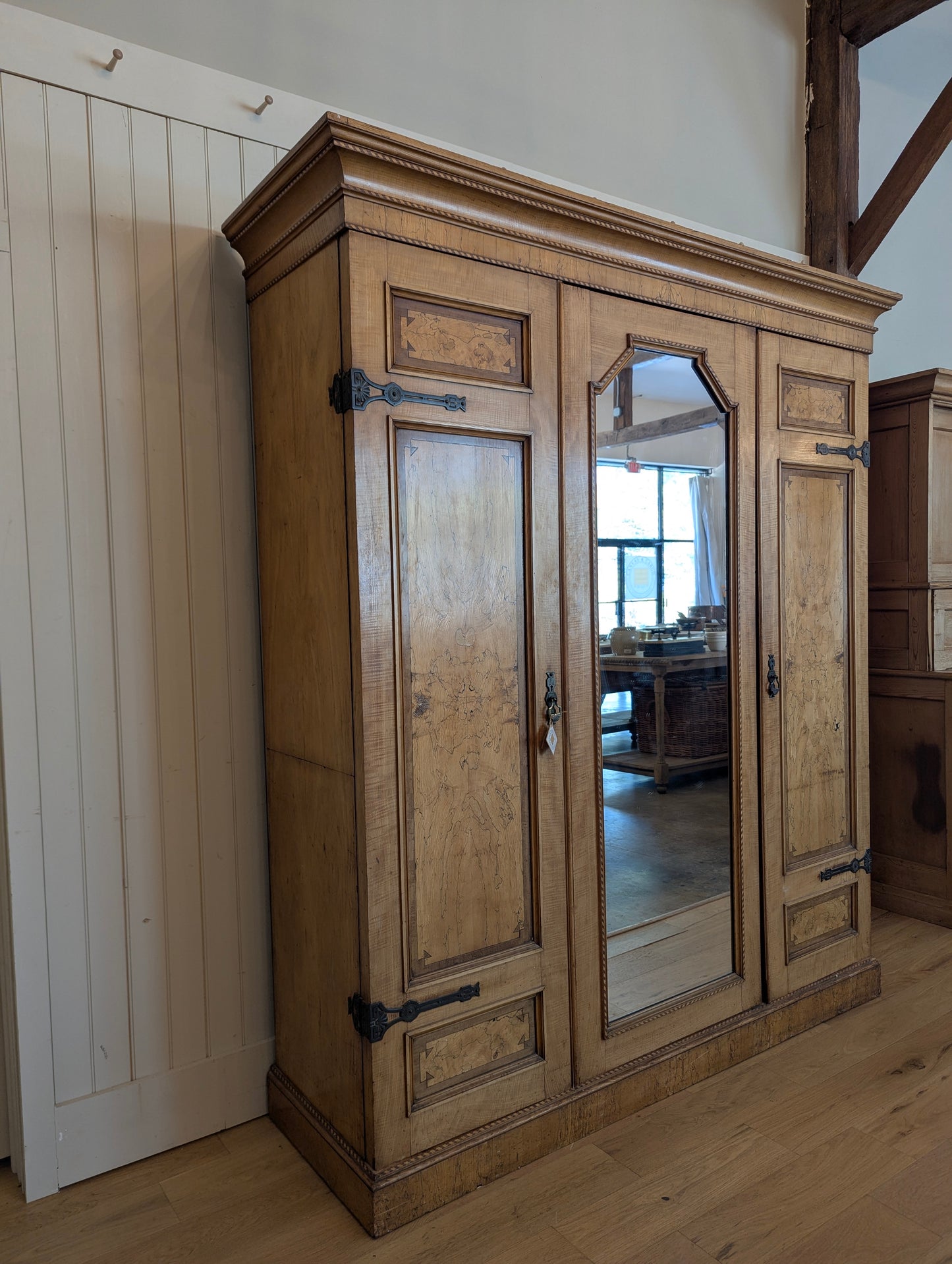 3 Door Walnut Knockdown Wardrobe