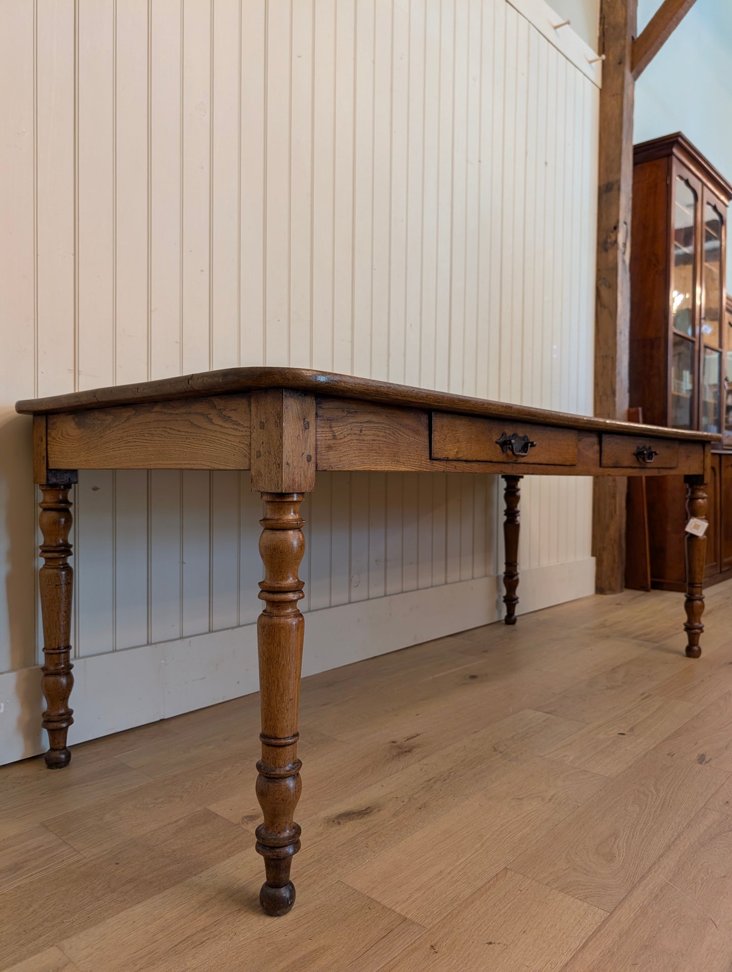 Victorian Oak 2 Drawer Table