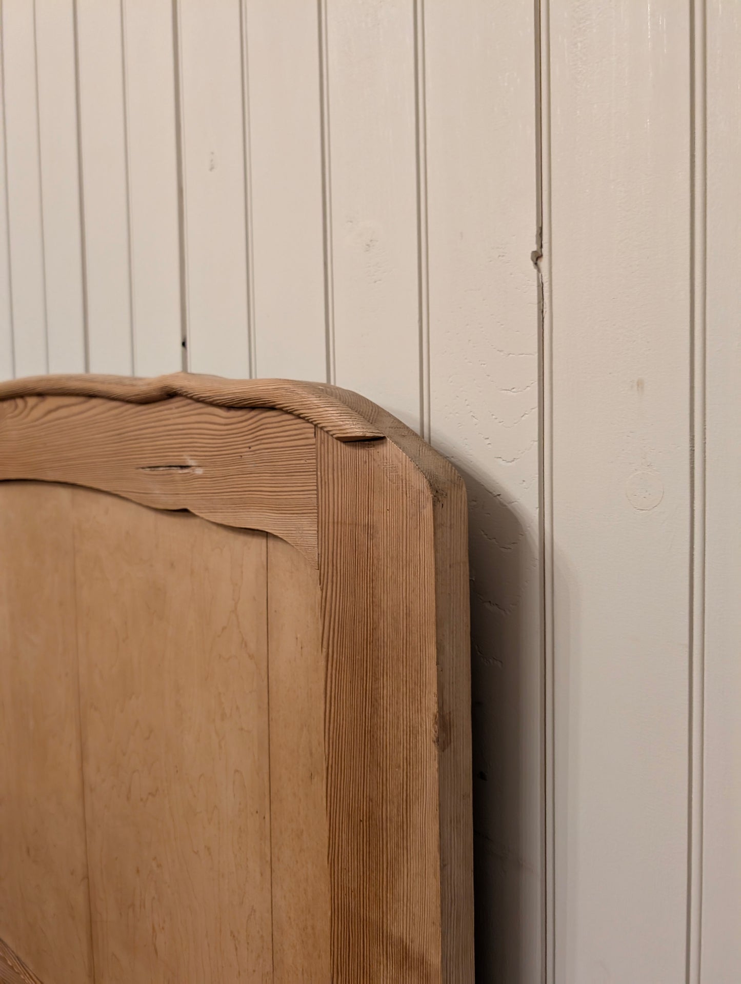 English Pine Sleigh Bed Pair