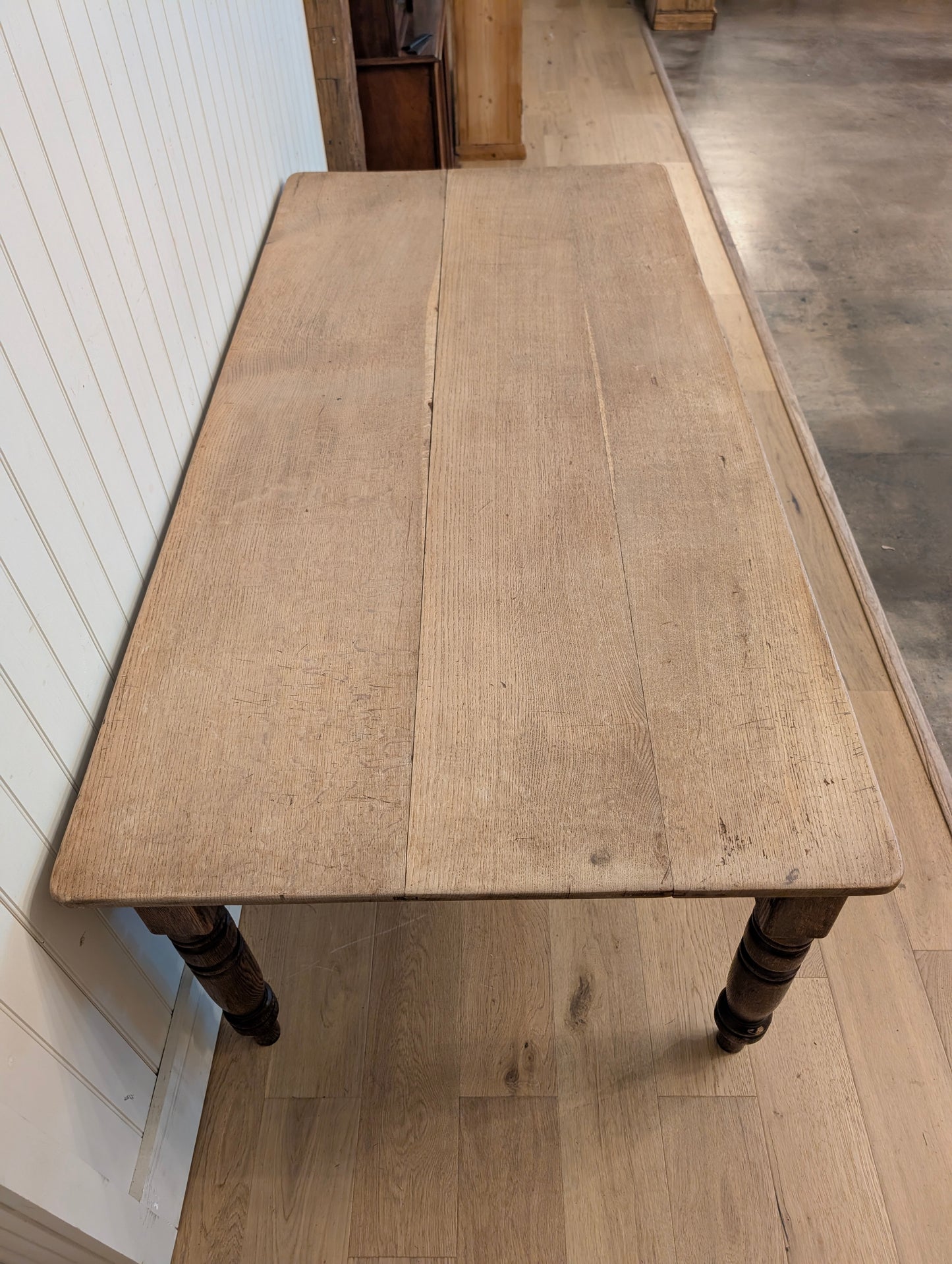 2M Scrub Top Oak Table