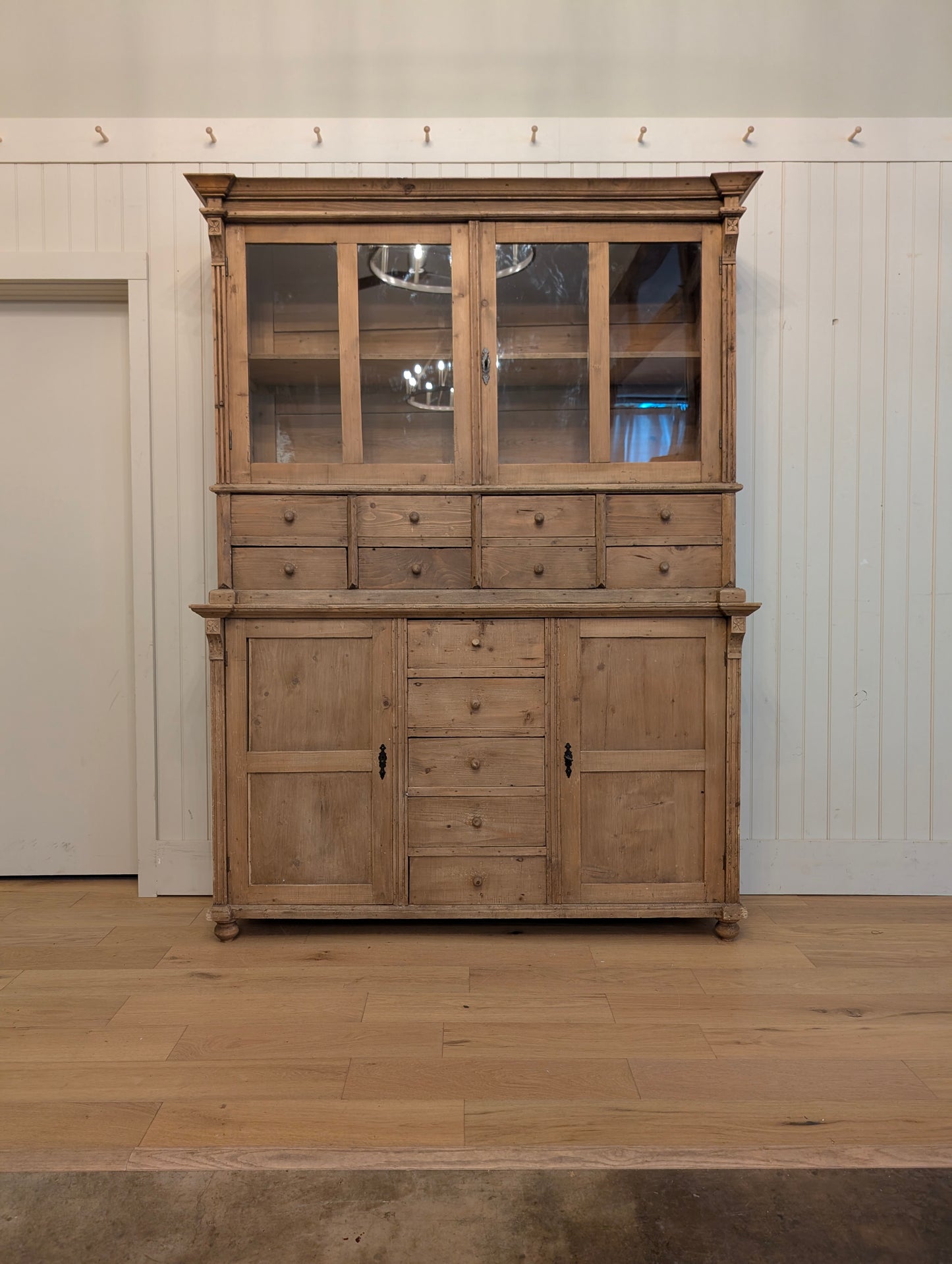 French Pine Glazed Hutch