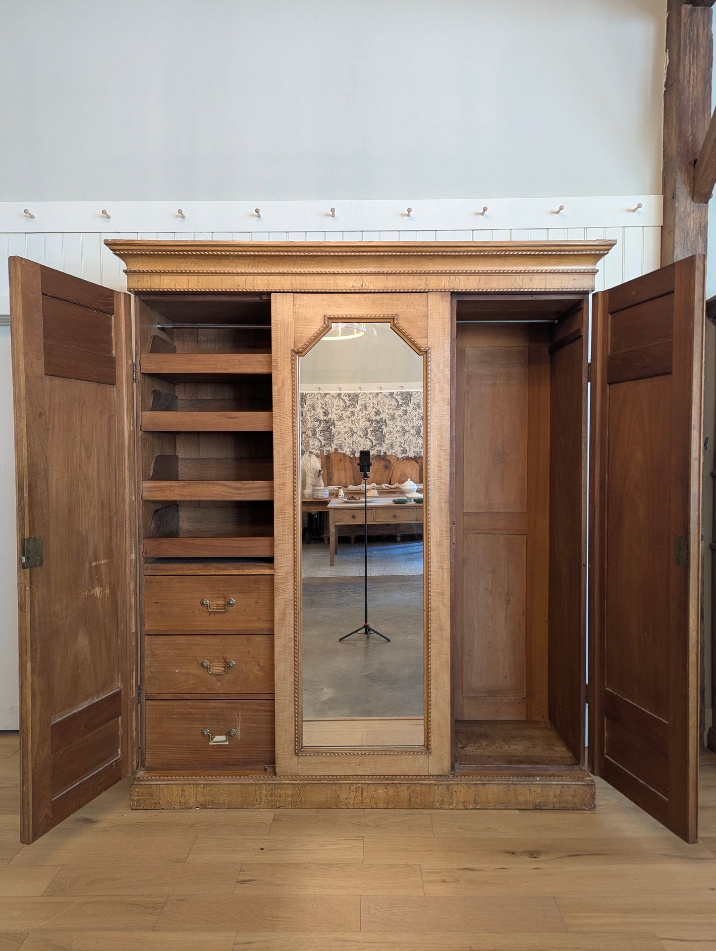 3 Door Walnut Knockdown Wardrobe