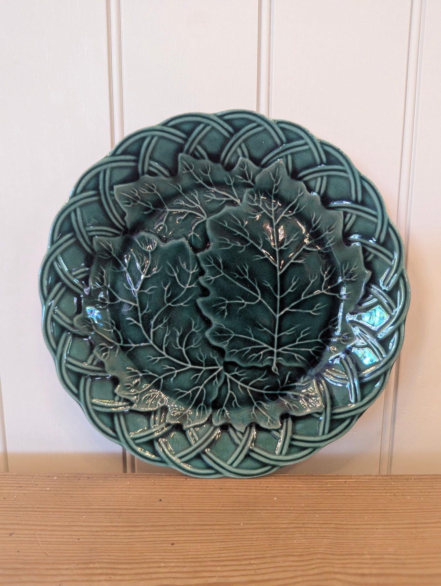 Basketweave Majolica Plate