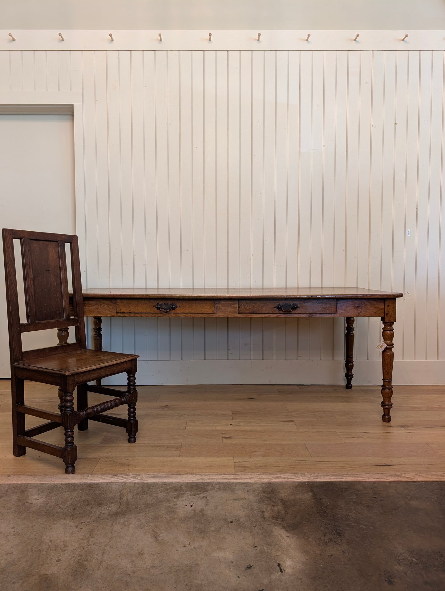 Victorian Oak 2 Drawer Table