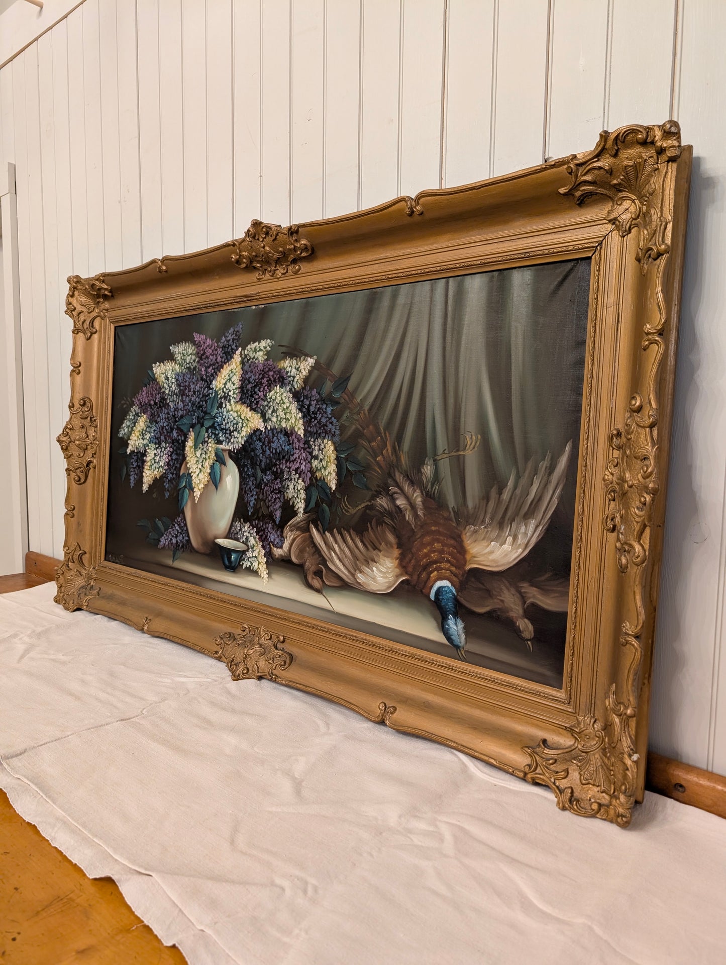 Pheasant and Lilac Oil Painting