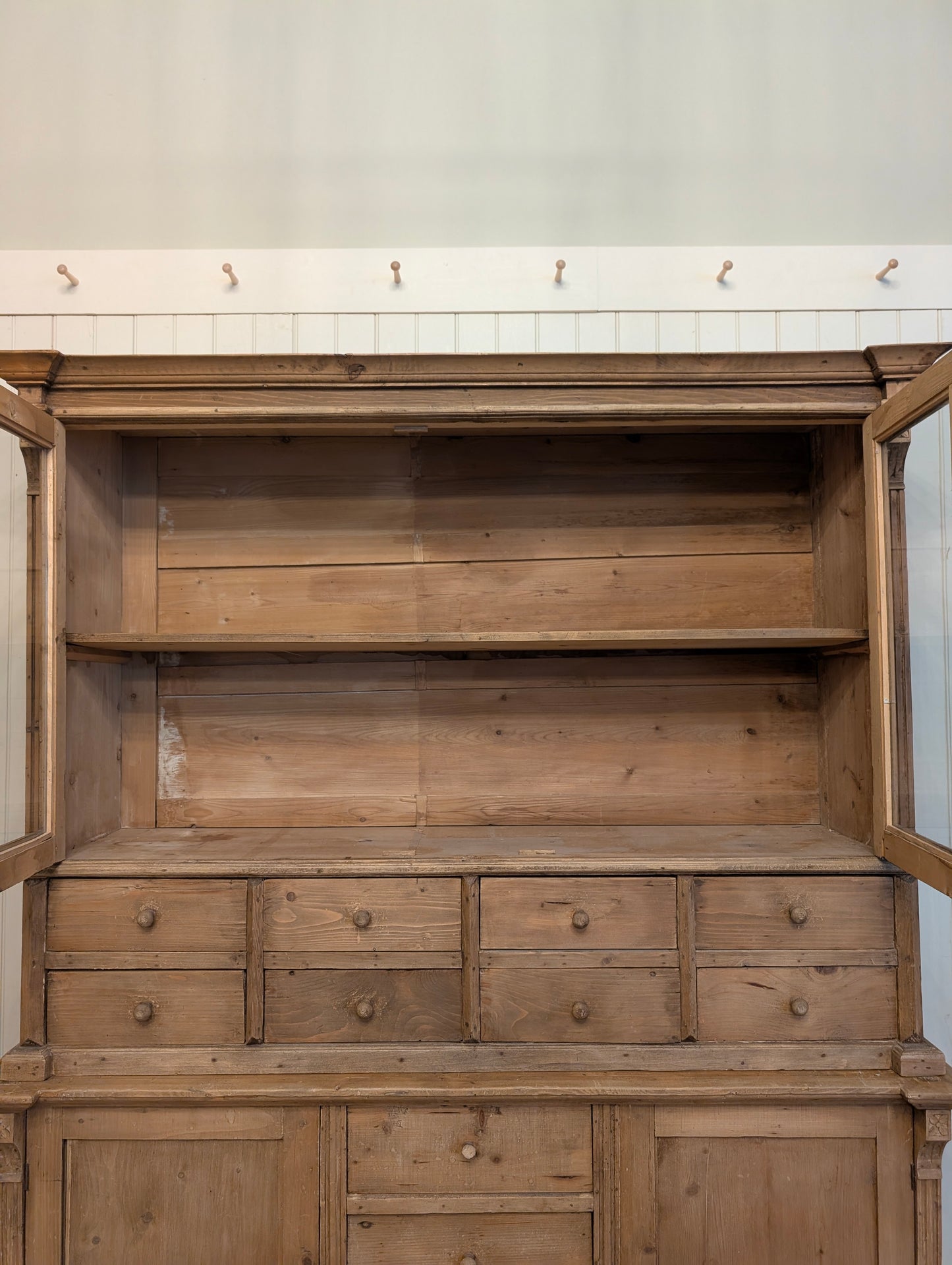 French Pine Glazed Hutch