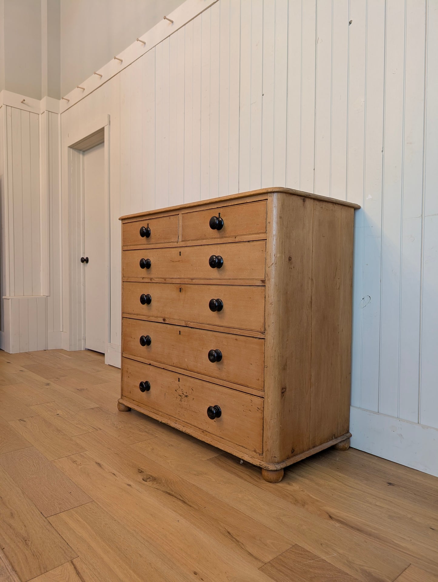 2 Over 4 English Pine Chest of Drawers