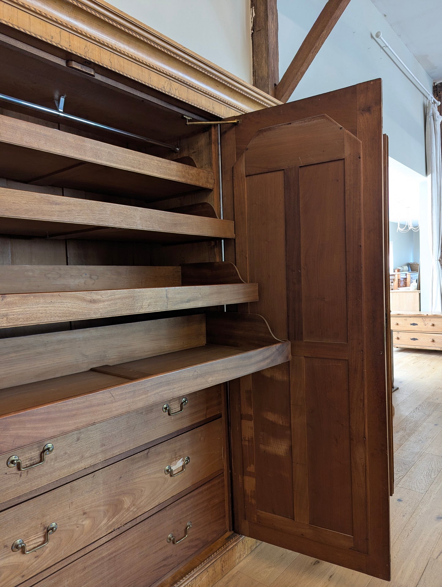 3 Door Walnut Knockdown Wardrobe
