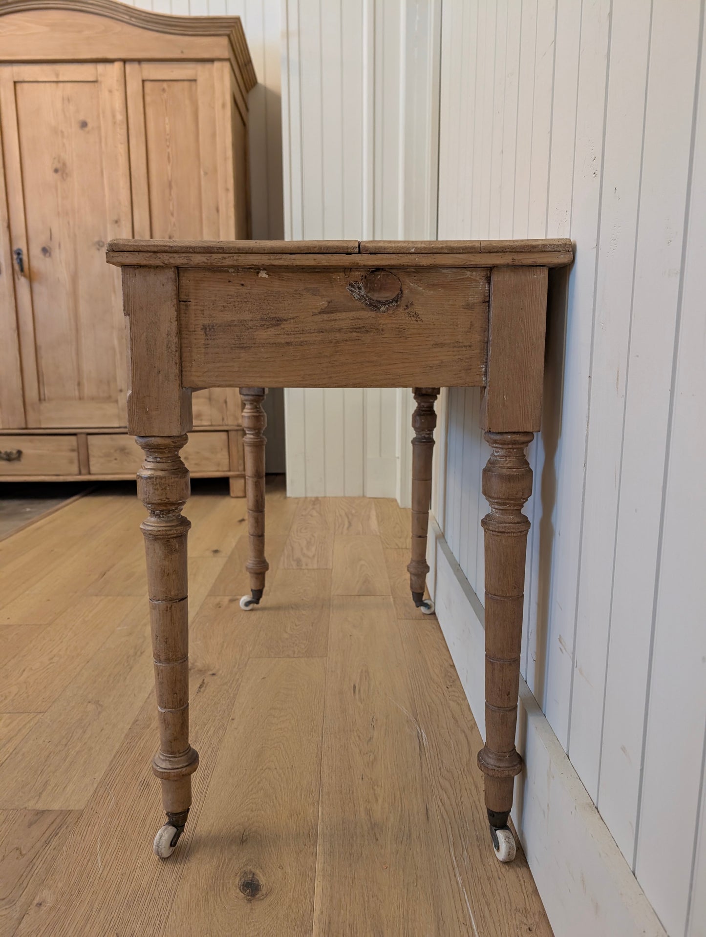 Double Drawer Pine Side Table