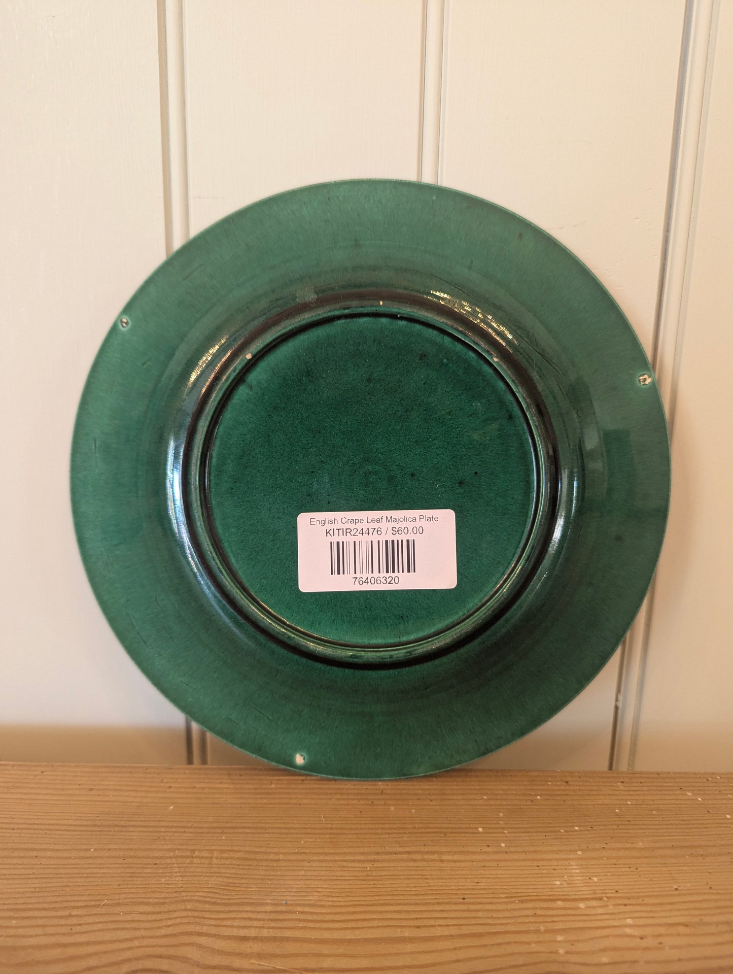 English Grape Leaf Majolica Plate