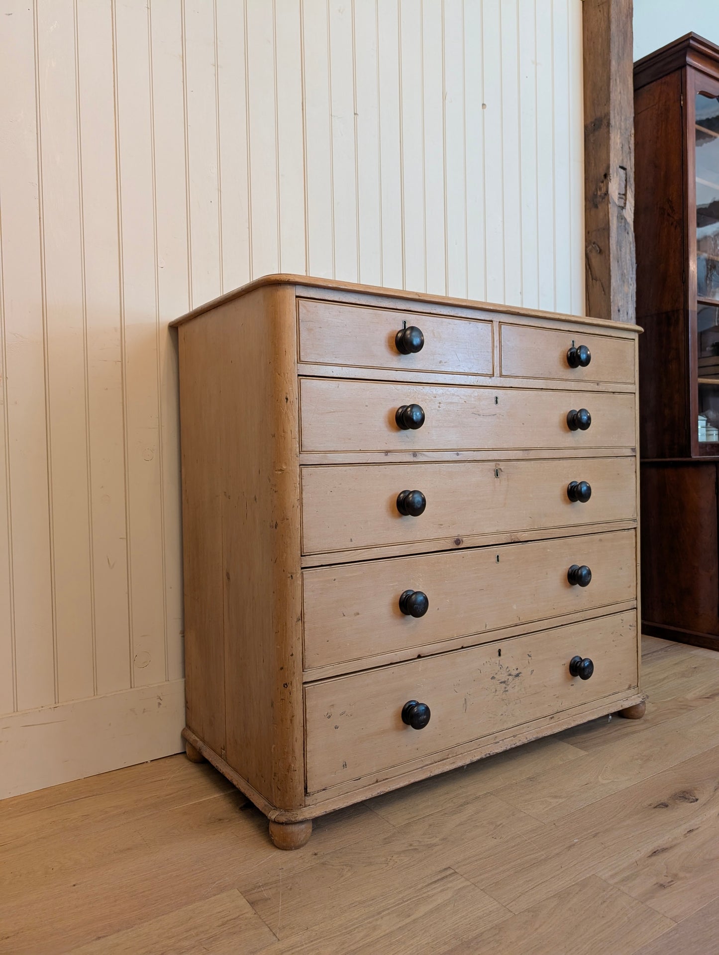 2 Over 4 English Pine Chest of Drawers