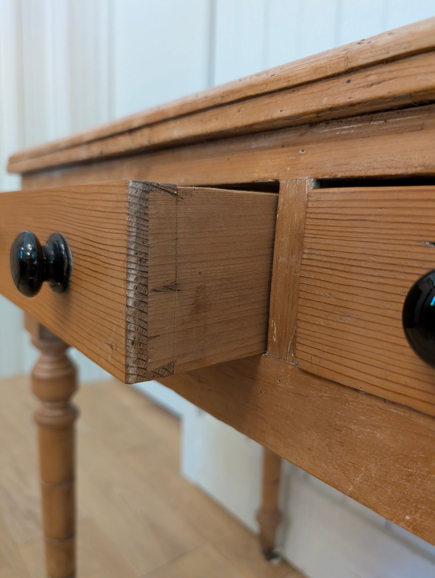 Double Drawer Pine Side Table